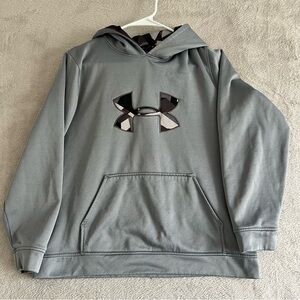 Under Armour Hoodie Youth XL Pullover Loose Fleece‎ Logo Long Sleeve Gray